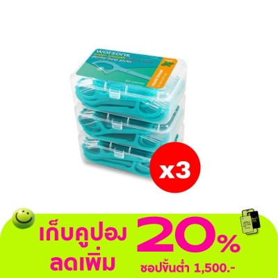 Watsons - Watsons Super Smooth Mint Round Thread Dental Floss Picks 50s x 3 Boxes.X3