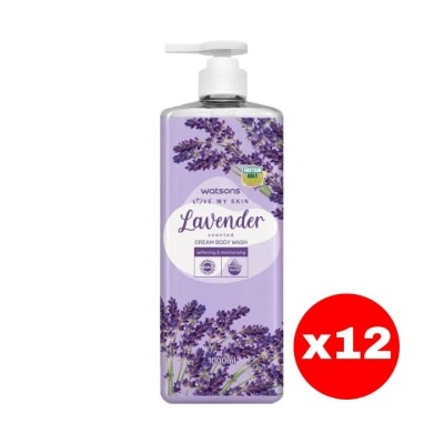 Watsons - Watsons Love My Skin Lavender Scented Cream Body Wash 1000ml.X12