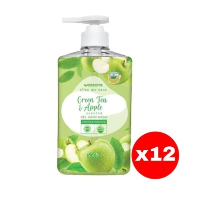 WATSONS - วัตสัน เลิฟ มาย สกิน กรีนที แอนด์ แอปเปิ้ล เซ็นทิด เจล แฮนด์ วอช 500มล.X12 image