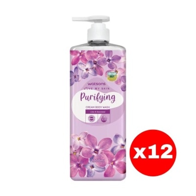 WATSONS - วัตสัน เลิฟ มาย สกิน เพียวริฟายอิ้ง ครีม บอดี้ วอช 1000มล.X12