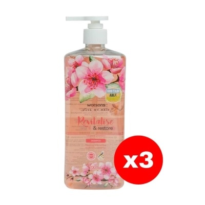 WATSONS - วัตสัน ซากุระ แอนด์ สตรอเบอร์รี่ แชมพู700มล.X3