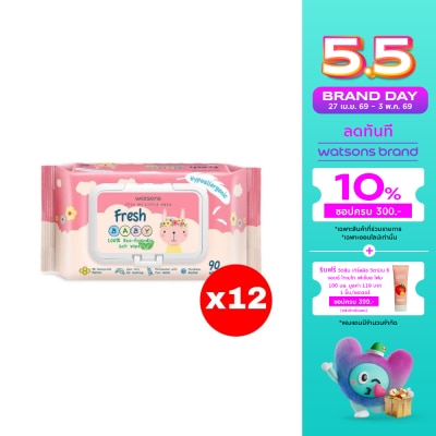 Watsons - Watsons Fresh Baby 100 Eco-Friendly Soft Wipes 90sheets.X12