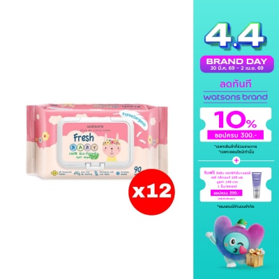 Watsons - Watsons Fresh Baby 100 Eco-Friendly Soft Wipes 90sheets.X12