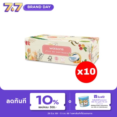 Watsons - Watsons Velvety Soft Box Tissues (X-Flower 3) 3ply x 100sheets.X10 This item cannot s