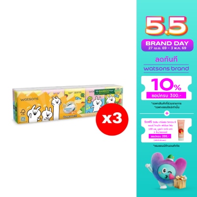 Watsons - Watsons Velvety Soft Mini Hankies (Usagyuuun) 3ply 10pcs.X3