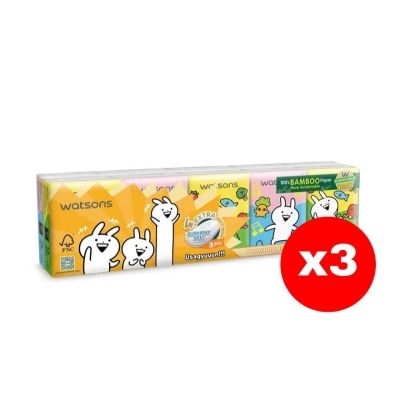 WATSONS - วัตสัน กระดาษทิชชูแบบพกพา (Usagyuuun) 3 ชั้น 10 แผ่น x 10 ซอง.X3