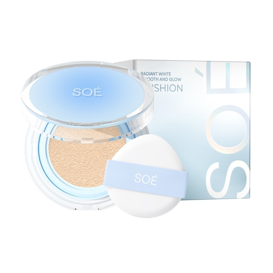 SOE Radiant White Smooth And Glow Cushion SPF42 PA+++ 15g. 01 Light natural