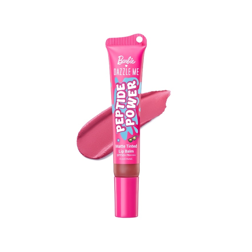 Dazzle Me Barbie Peptide Power Matte Tinted Lip Balm SPF50+ PA++++ 8g. PN02 Pink Puff