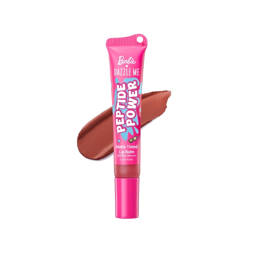 Dazzle Me Barbie Peptide Power Matte Tinted Lip Balm SPF50+ PA++++ 8g. RN03 Mauve Mel