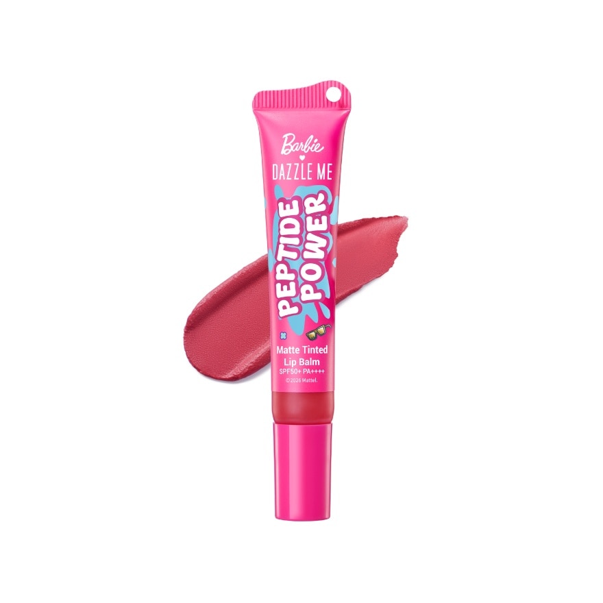 Dazzle Me Barbie Peptide Power Matte Tinted Lip Balm SPF50+ PA++++ 8g. ON04 Peach Cid