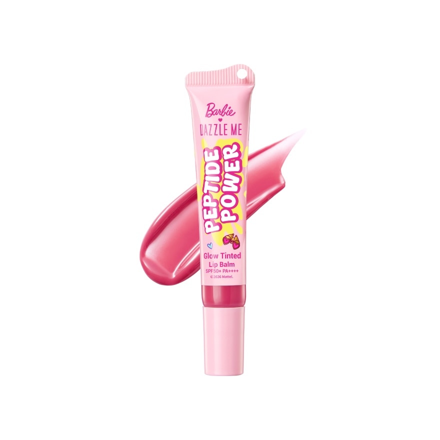 Dazzle Me Barbie Peptide Power Glow Tinted Lip Balm SPF50+ PA++++ 8g. P02 Rosy Bloom