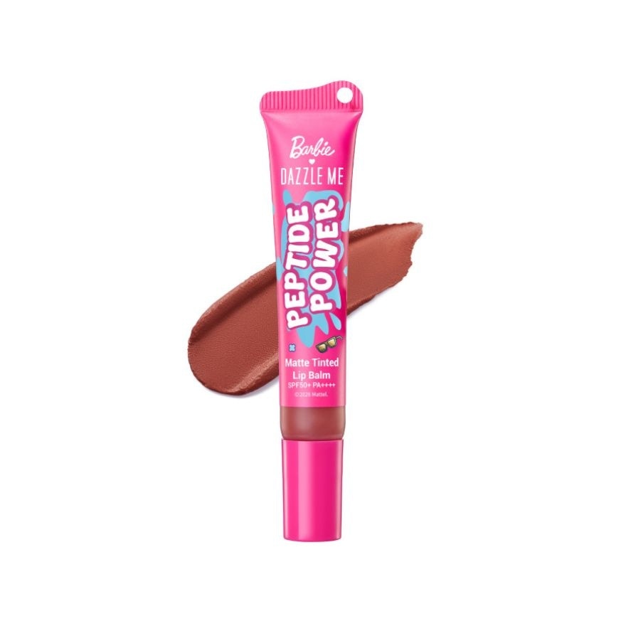 Dazzle Me Barbie Peptide Power Matte Tinted Lip Balm SPF50+ PA++++ 8g. BN01 Brownie