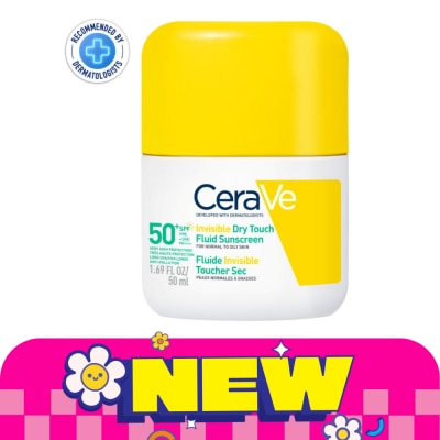 Cerave - เซราวี อินวิซิเบิ้ล ดราย ทัช ฟลูอิด ซันสกรีน SPF50+ PA+ ผิวธรรมดา-ผิวมัน 50 มล.