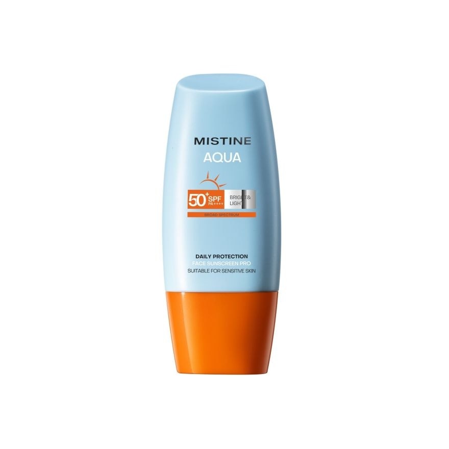 มิสทิน อะควา เบส เดลี่ โพรเทคชั่น ไบรท์ แอนด์ ไลท์ เฟส ซันสกรีน โปร SPF50+ PA++++ 40ม
