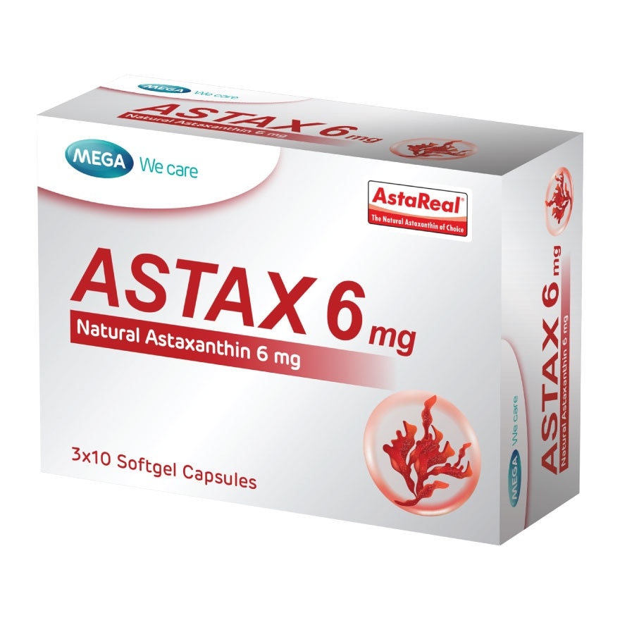 เมก้า แอสแทกซ์ 6 มิลลิกรัม 30 แคปซูล (ผลิตภัณฑ์เสริมอาหาร)