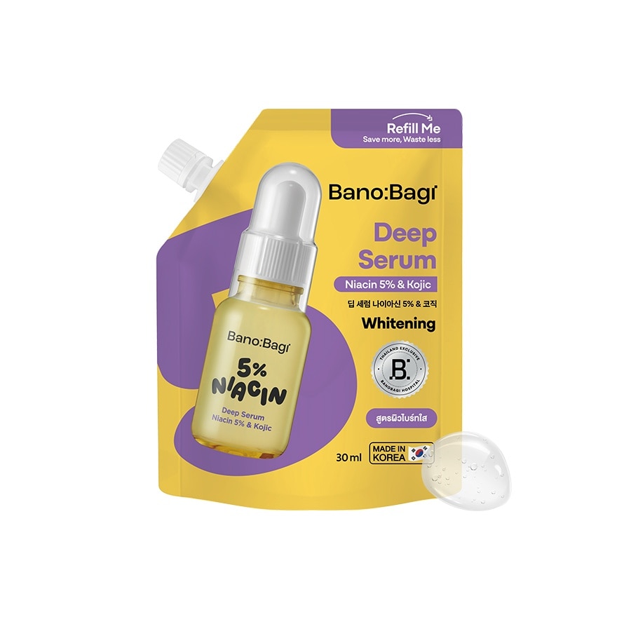 บาโนบากิ ดีพ เซรั่ม ไนอาซิน 5 เปอร์เซ็นต์ แอนด์ โคจิก 30 มล.(รีฟิล)