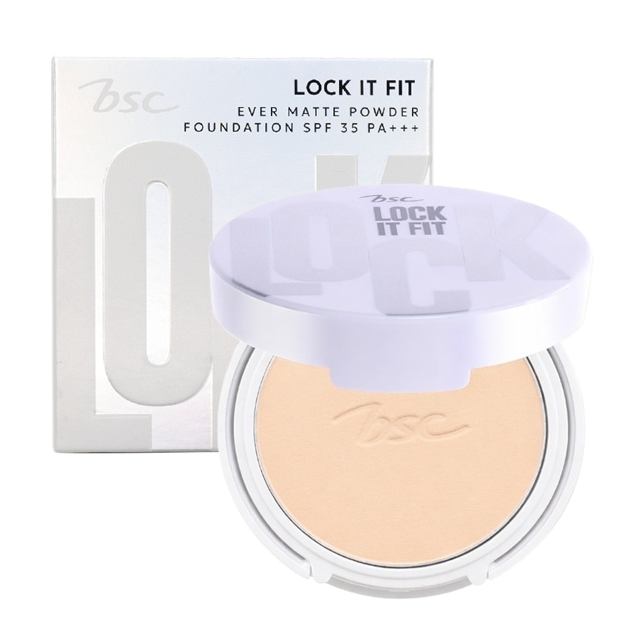 Bsc Lock It Fit Ever Matte Powder Foundation SPF35 PA+++ 8g. 01 Light Beige