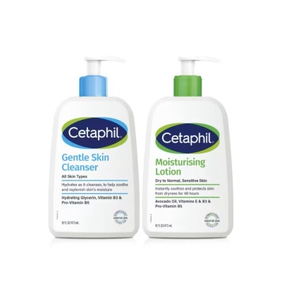 Cetaphil - เซตาฟิล เจนเทิล สกิน คลีนเซอร์ 473 มล.  มอยซ์เจอไรซิ่ง โลชั่น 473 มล.