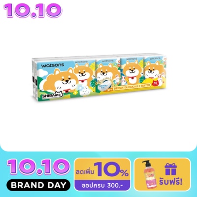 WATSONS วัตสัน กระดาษทิชชูแบบพกพา (Shibainc) 3 ชั้น 10 แผ่น x 10 ซอง. image