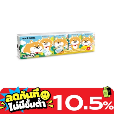 WATSONS วัตสัน กระดาษทิชชูแบบพกพา (Shibainc) 3 ชั้น 10 แผ่น x 10 ซอง. image