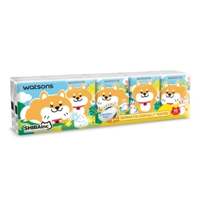 WATSONS - วัตสัน กระดาษทิชชูแบบพกพา (Shibainc) 3 ชั้น 10 แผ่น x 10 ซอง.