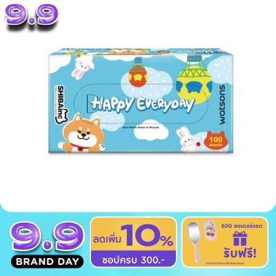 WATSONS - วัตสัน กระดาษทิชชูกล่อง (Shibainc) หนา3ชั้น x 100แผ่น.ขอสงวนสิทธิ์ในการเลือกลาย image