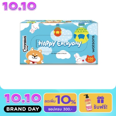 WATSONS วัตสัน กระดาษทิชชูกล่อง (Shibainc) หนา3ชั้น x 100แผ่น.ขอสงวนสิทธิ์ในการเลือกลาย image