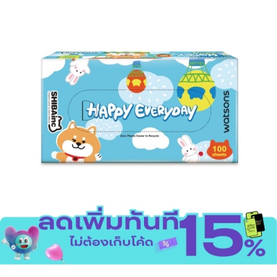 WATSONS วัตสัน กระดาษทิชชูกล่อง (Shibainc) หนา3ชั้น x 100แผ่น.ขอสงวนสิทธิ์ในการเลือกลาย image