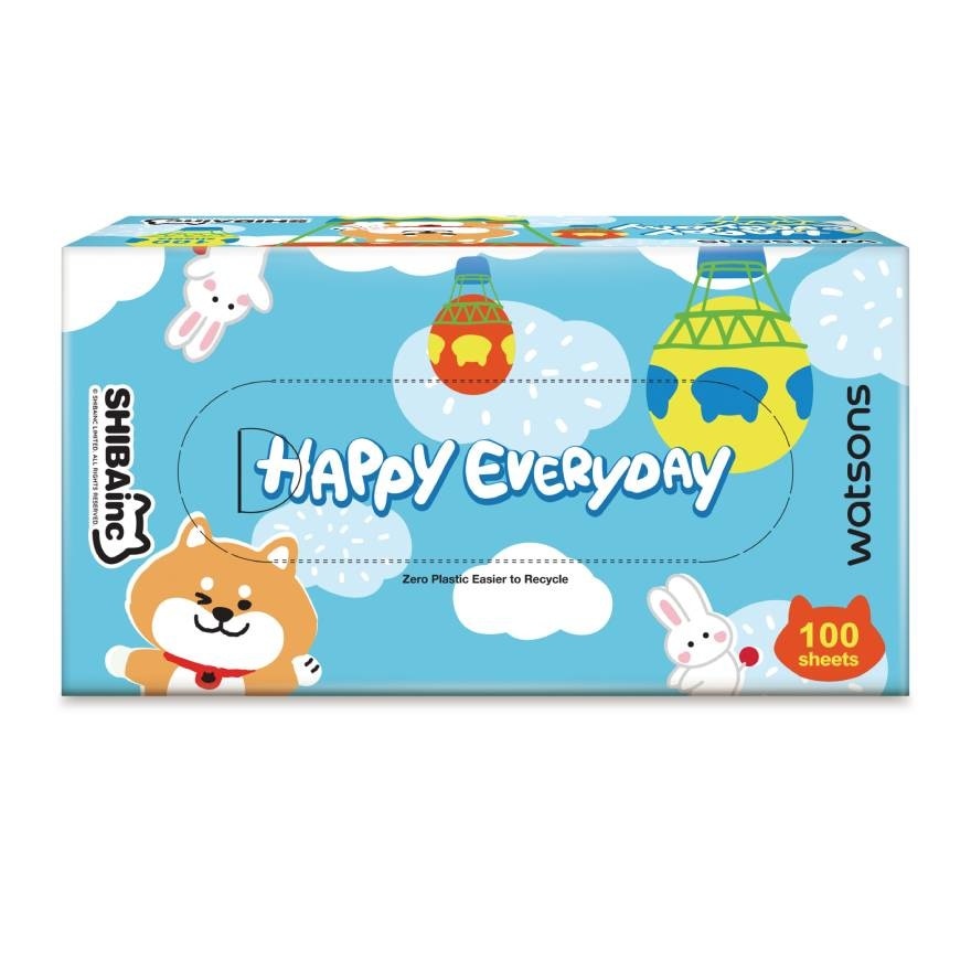 วัตสัน กระดาษทิชชูกล่อง (Shibainc) หนา3ชั้น x 100แผ่น.ขอสงวนสิทธิ์ในการเลือกลาย