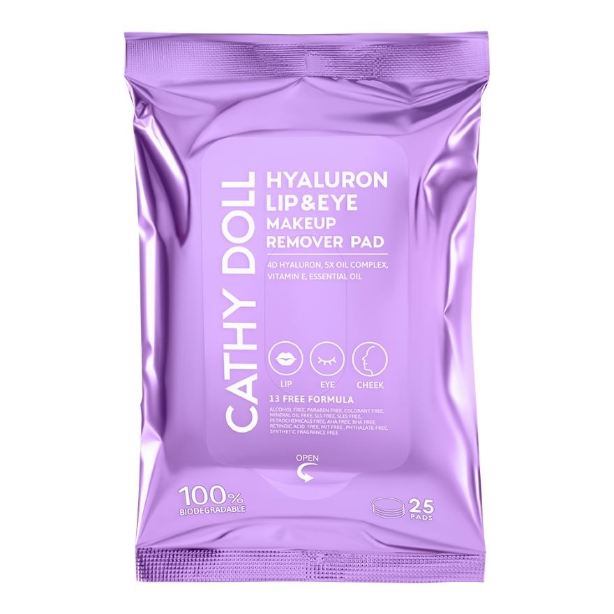 เคที่ดอลล์ เมคอัพ รีมูฟเวอร์ แพด ไฮยาลูรอน ลิป แอนด์ อาย 25 แผ่น