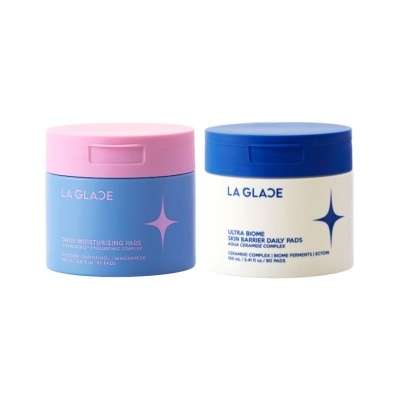LA GLACE - ู่ลา กลาส แพ็คคู่ เดลี่ มอยเจอร์ไรเซอร์ + สกิน แบร์ริเออร์ แพด 80ชิ้นX2