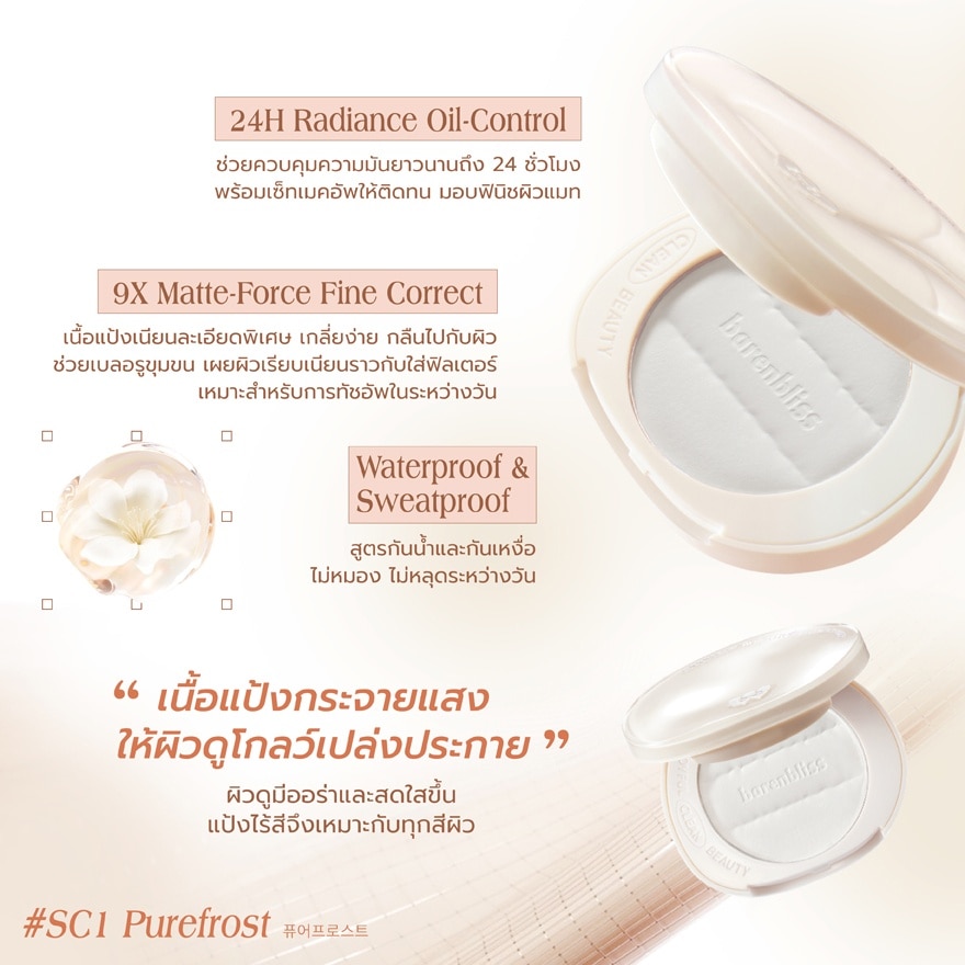แบร์แอนด์บลิซ บลูมแมท ไฟน์ ทู รีไฟน์ คอมแพค พาวเดอร์ 6ก. SC1 เพียวฟรอสต์