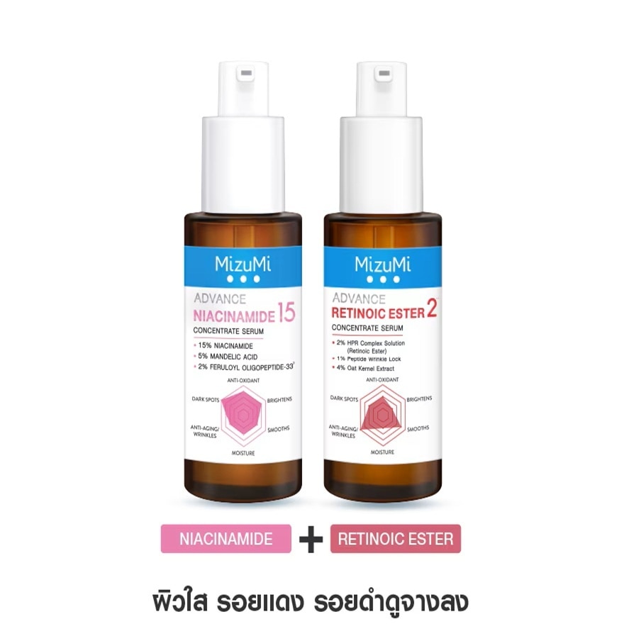 มิซึมิ แอดวานซ์ ไนอะซินาไมด์ เซรั่ม และ เรติโนอิก เอสเทอร์ เซรั่ม 30 มล.