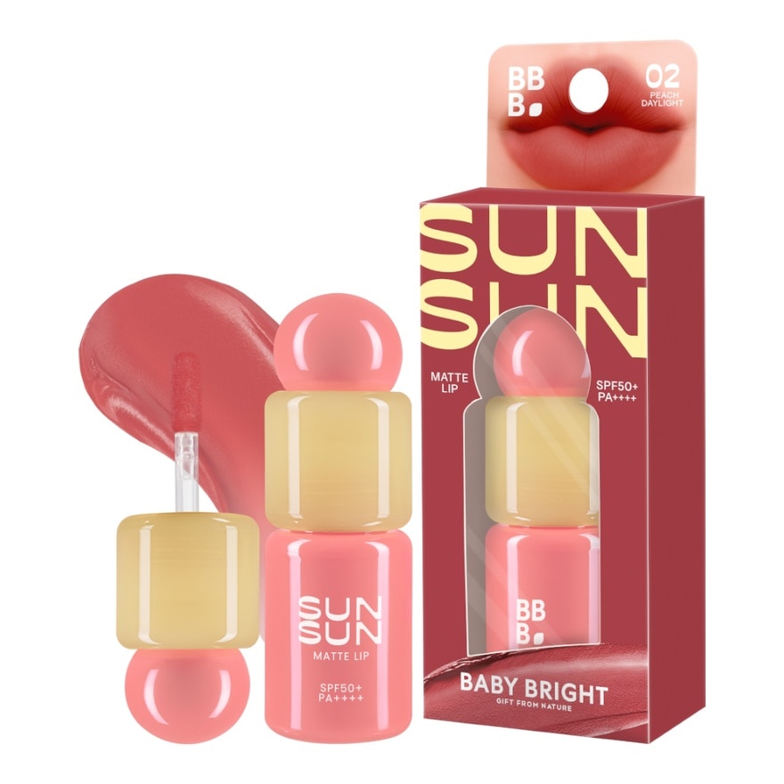 Baby Bright Sunsun Matte Lip SPF50+ PA++++ 2.8g. 02 Peach Daylight