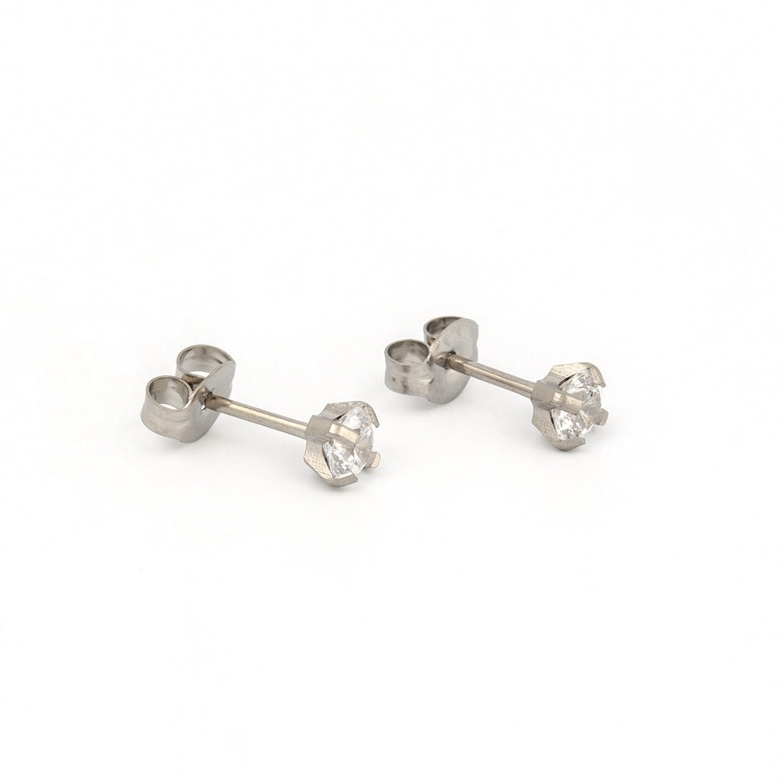 Studex Stainless 4mm. Cubic Zirconia