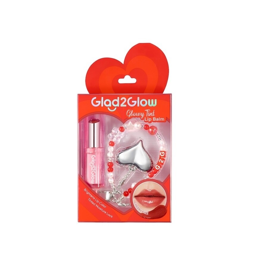Glad2Glow Glowy Tint Lip Balm 02 Cherry Fizz 3 G.