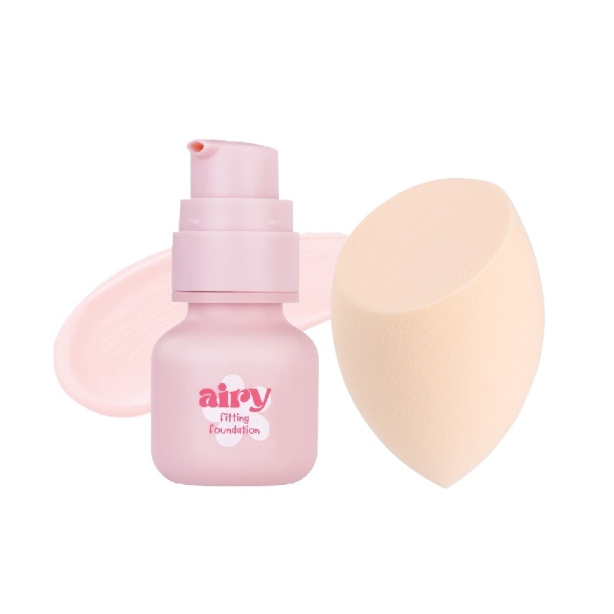 Meilinda Value Pack Airy Fitting 01 Better Cool Vanilla + Better Skin Sponge 1pcs.