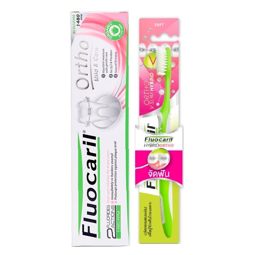 Fluocaril Toothpaste Ortho MindCare 125 G.+Toothbrush Ortho V Slim 1'S(Mix Color)
