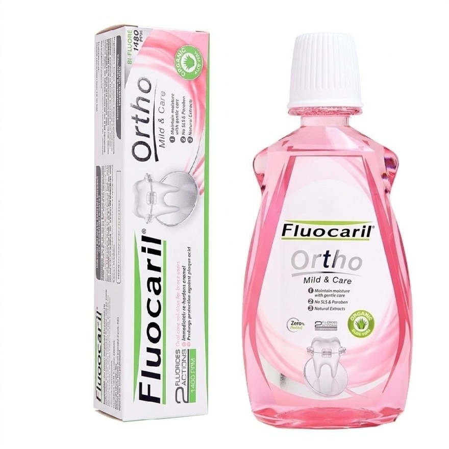 Fluocaril Toothpaste Ortho MindCare 125 G.+Mouthwash Ortho MindCare 500 Ml.