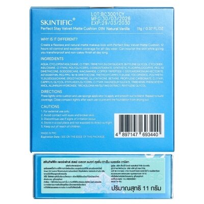Skintific Perfect Stay Velvet Matte Cushion Polcasan 11g. 01N
