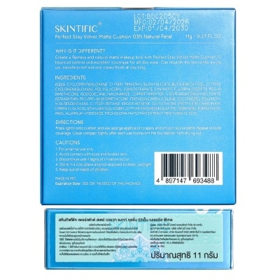 Skintific Perfect Stay Velvet Matte Cushion Polcasan 11g. 03N