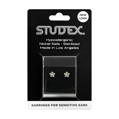 Studex - สตั๊ดเด็กซ์ ต่างหู ดอกเดซี่สีขาวเรือนเงิน