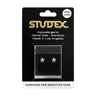 Studex สตั๊ดเด็กซ์ ต่างหู ไทนี่ ทิปส์ ดอกเดซี่สีเรนโบว์ image