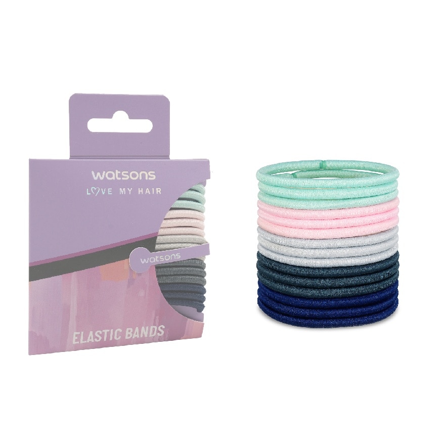 หนังยางรัดผม ที่มัดผม วัตสัน Watsons ขนาดกลางคละสี 15 ชิ้น
