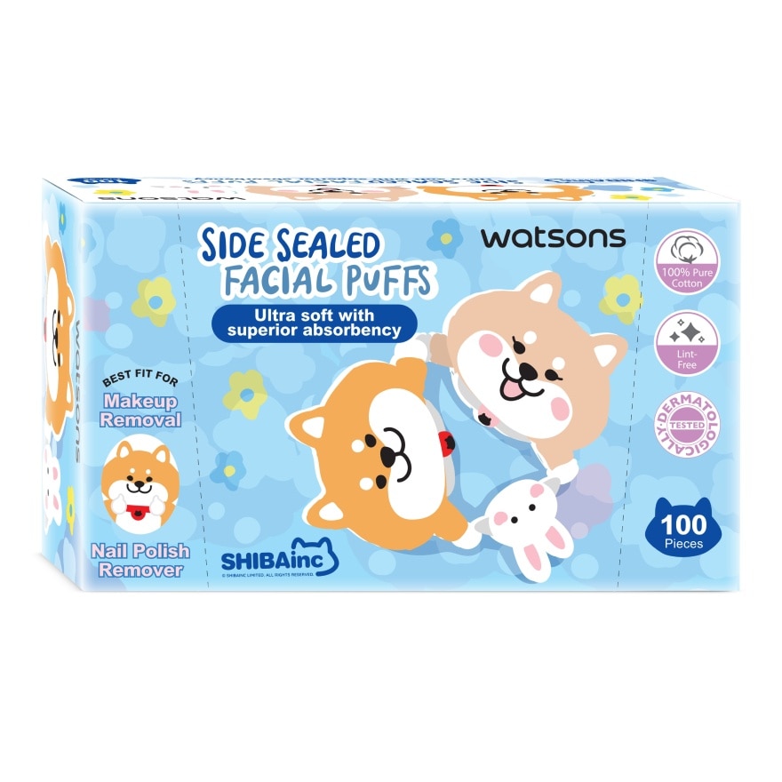 Watsons Side Sealed Facial Puffs 100s (Shibainc Comics)..