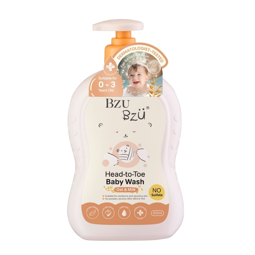 BZU BZU Head-to-Toe Baby Wash 600ml. Oat Milk