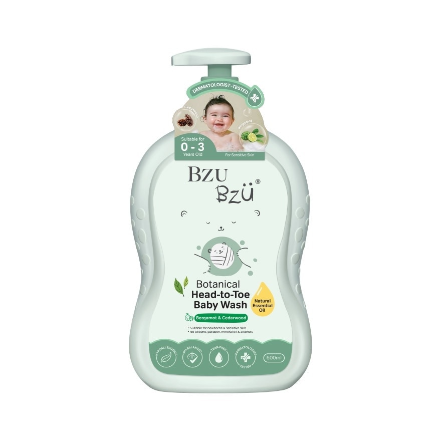 BZU BZU Head-to-toe Baby Wash 600ml. Bergamot Cedarwood