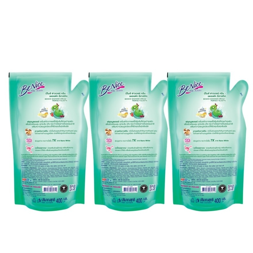 Benice Shower Cream Perfect Elastic 400 Ml.(Refill) Pack 3 'S