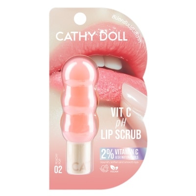 Cathy Doll - เคที่ดอลล์ ลิปสครับ วิตซี พีเอช 2.3 กรัม 02 พีชชี่ ป๊อป