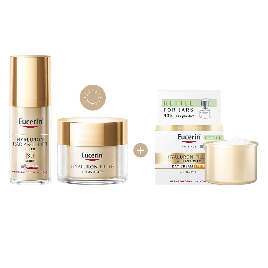 Eucerin Set Hyaluron Radiance Lift 3D Serum 30 ml. + Day Cream 50ml. Free Refill<BR> image